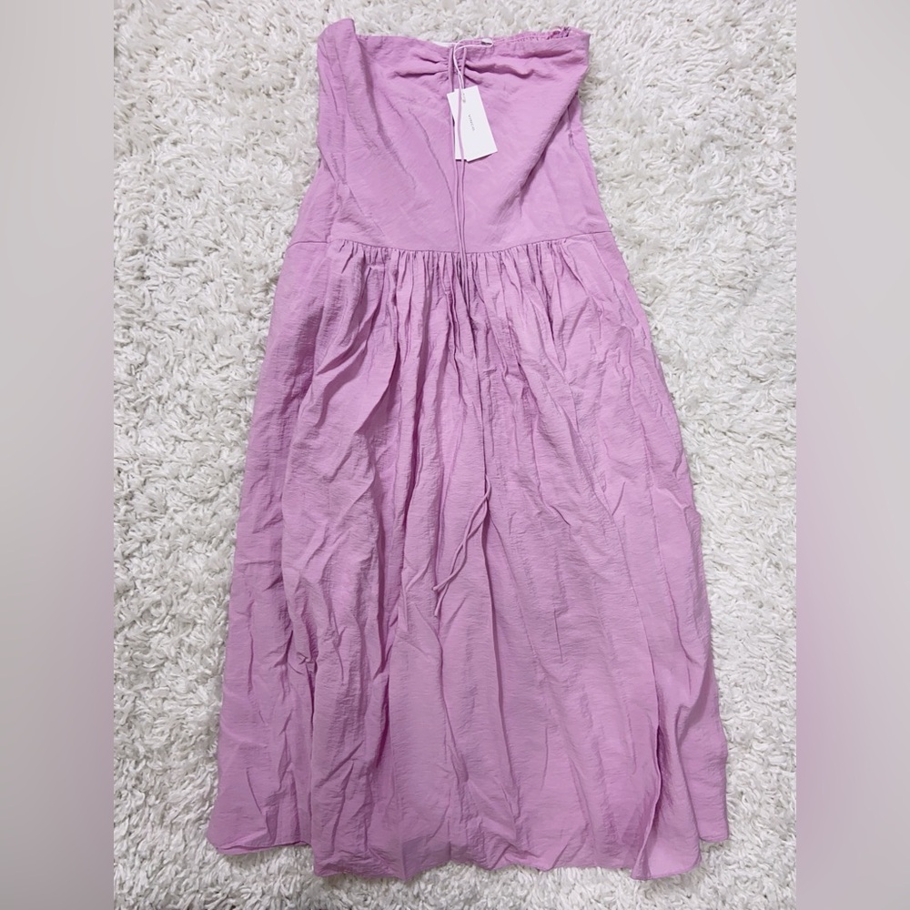 NWT $445 Vince Ruched Sweetheart Halter Ties Midi Dress - Picture 4 of 6